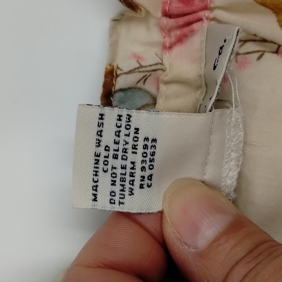 Telluride clothing Co. Women's medium cream floral blouse elbow sleeve - Picture 9 of 11